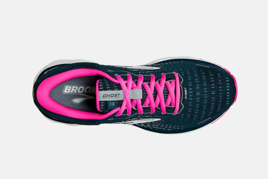 Brooks Ghost 13 Road Running Shoes Womens Navy/Pink 431728-KYD